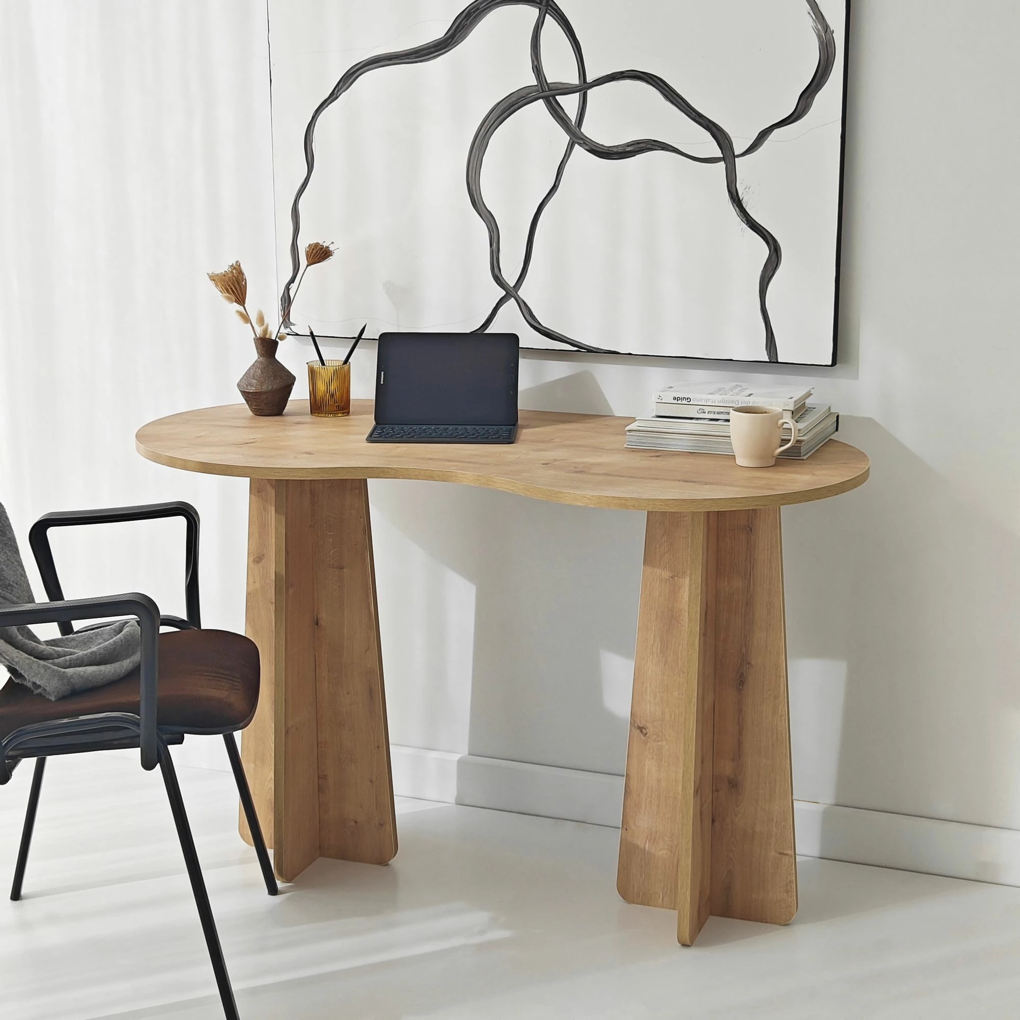 Tavolinë pune, ngjyrë Sapphire Oak, Skye Decor, Infini