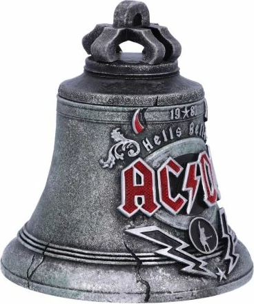 Kuti dekorative Nemesis Now AC/DC Hells Bells, resin, me hapësirë të fshehtë ruajtjeje, gri/zi