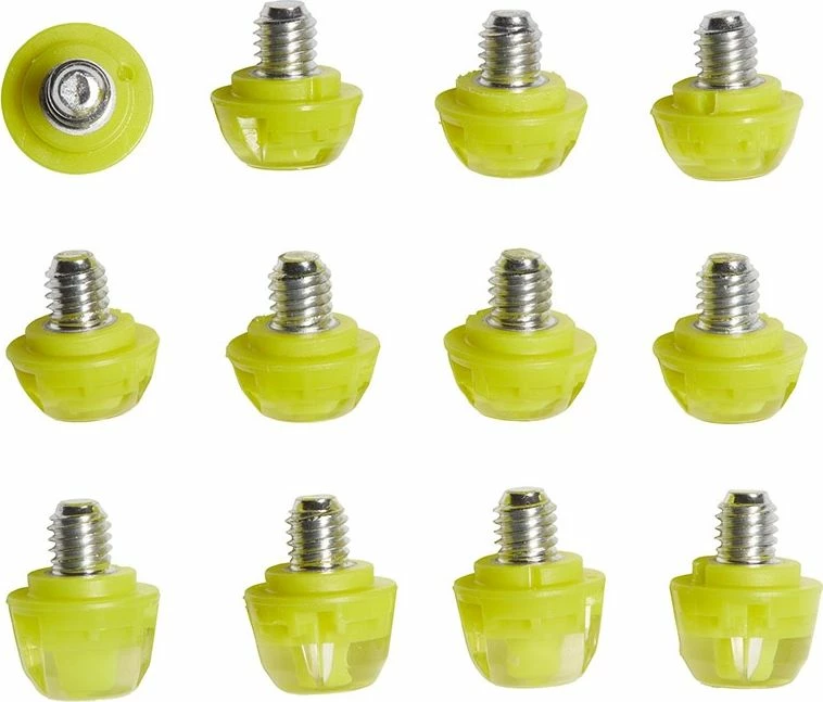 Studa për këpucë futbolli Adidas TPU Studs FJ6350 8x6mm + 4x9mm, verdhë neon, set 12 copë