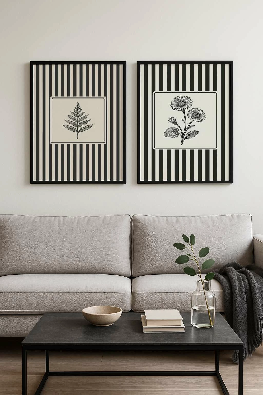 Pikturë dekorative me kornizë MDF (2 copë), Wallity, Czgl2-50x70