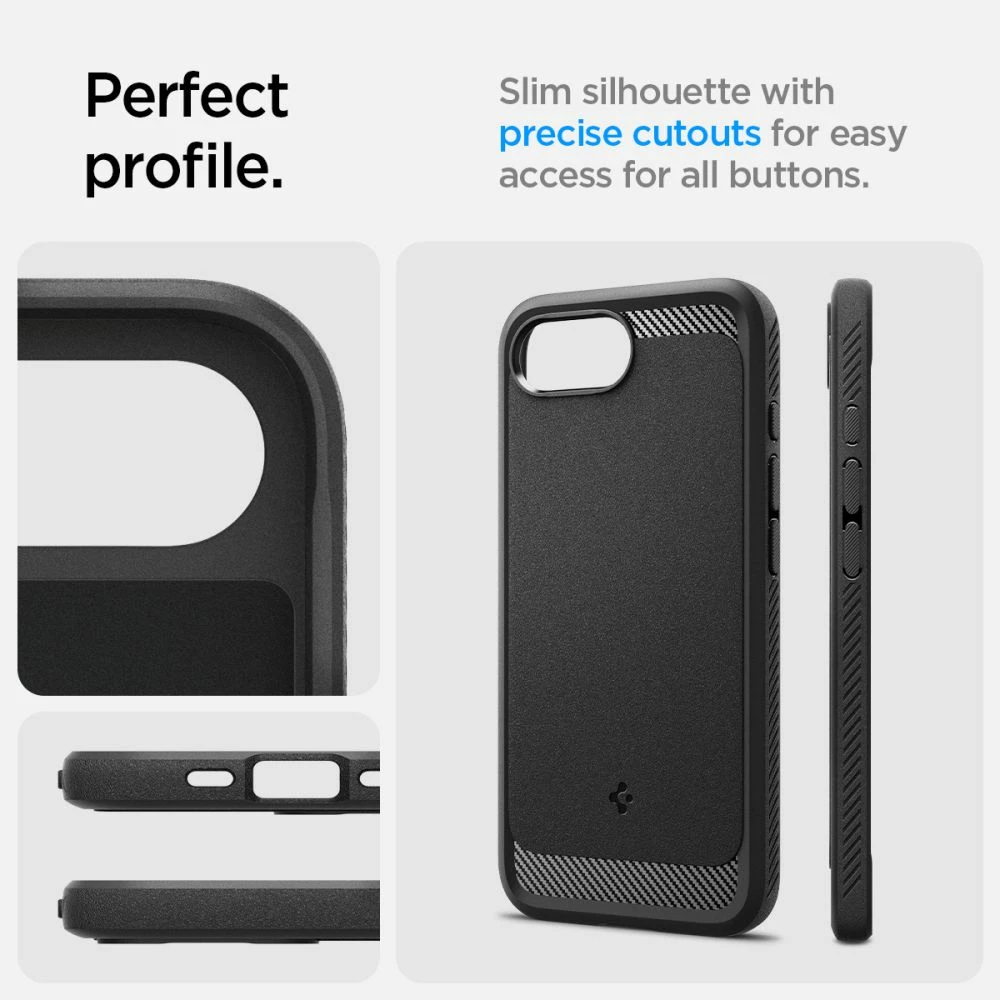 Mbështjellës Spigen Rugged Armor MagSafe për iPhone 16e, i zi