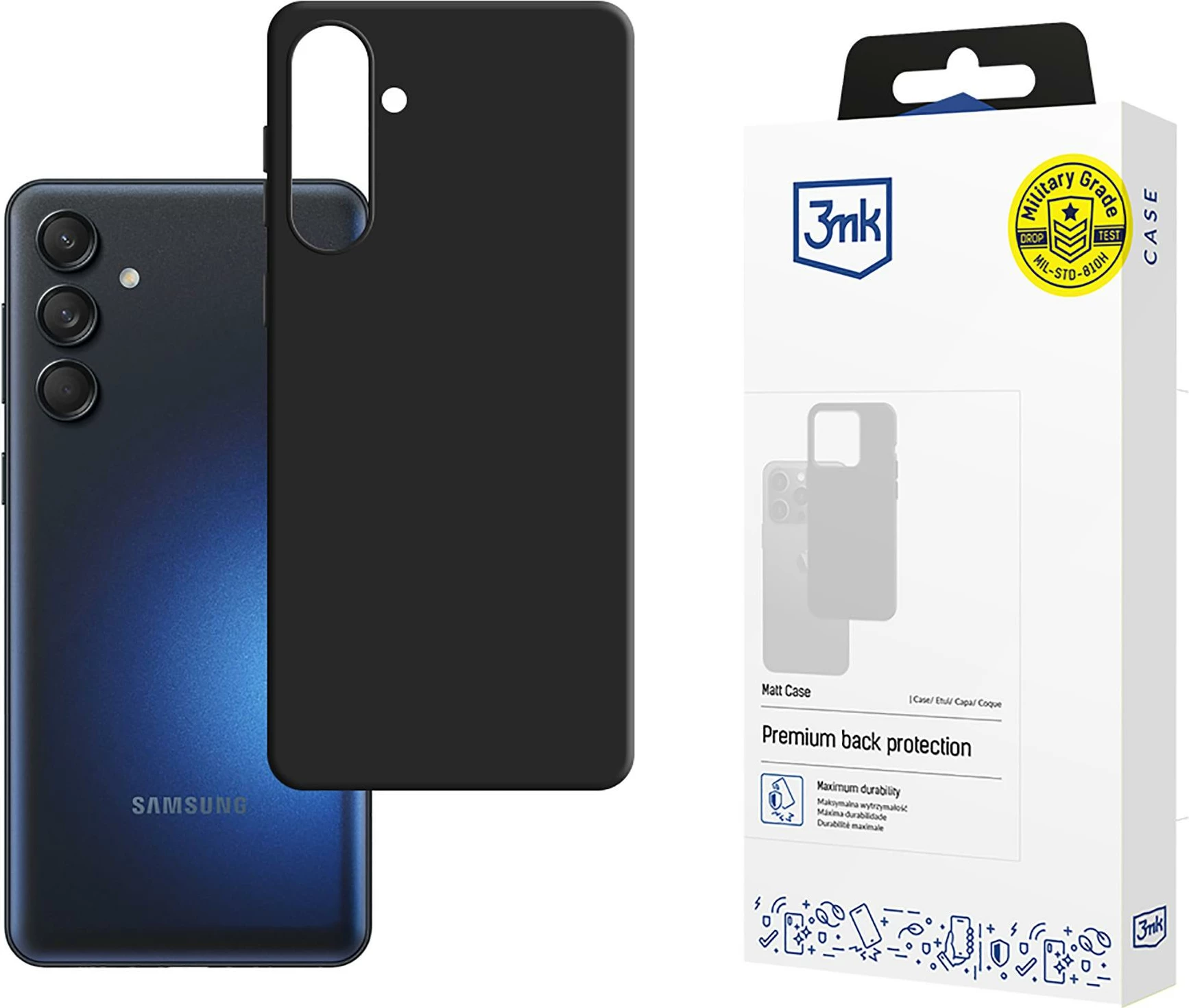 Mbështjellës 3mk Matt Case për Samsung Galaxy M55, i zi