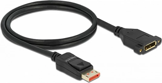 Kabëll zgjatues DisplayPort DeLOCK 1 m, DP 1.4, 8K 60Hz, i zi