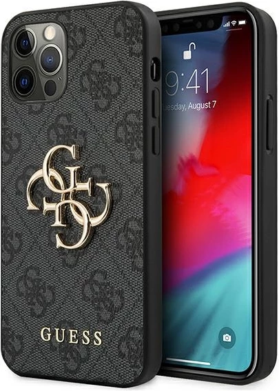 Mbështjellës Guess GUHCP12M4GMGGR për iPhone 12/12 Pro 6.1", hardcase, gri
