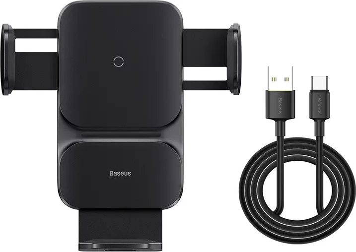 Mbështjellës Baseus Wisdom CGZX000001 për makinë, me karikim wireless 15W, i zi