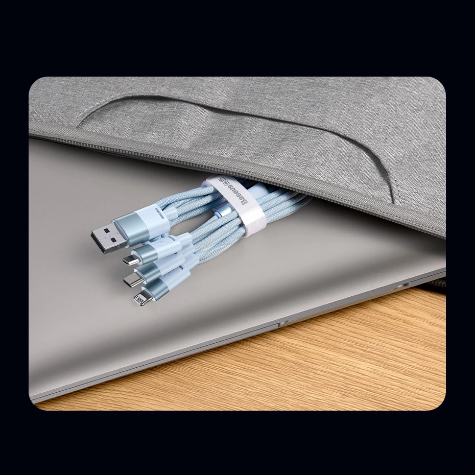 Kabllo 3-në-1 Baseus StarSpeed CAXS000001, 1.2m, USB-A në USB-C/Micro USB/Lightning, e zezë