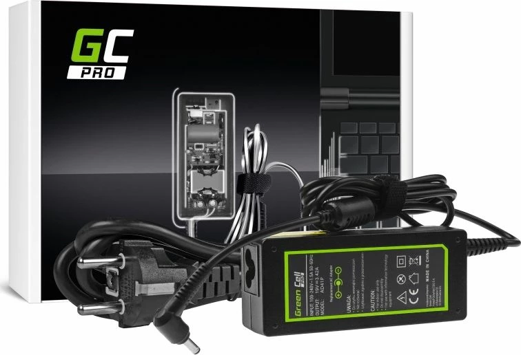 Adapter rryme për laptop Green Cell PRO AD41P 65W 19V 3.4A konektor 4.0x1.35mm