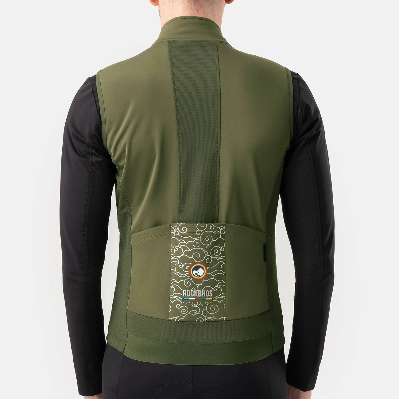 Jelek çiklizmi Rockbros TLMJ002 ROAD TO SKY, madhësi S, i izolum dhe kundër erës, gjelbër