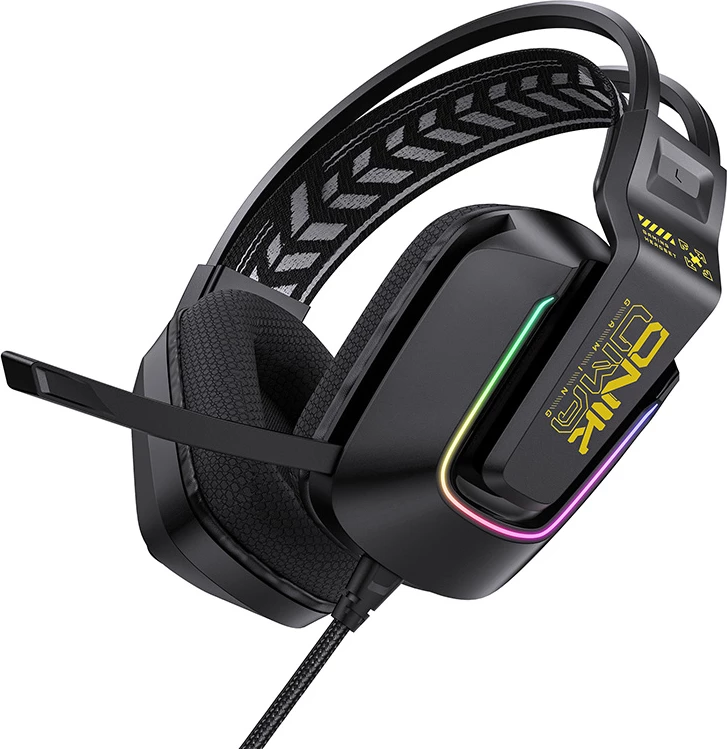Kufje gaming ONIKUMA X13, driver 50 mm, RGB, USB + 3.5 mm, mikrofon rrotullues, të zeza, set me kabllo USB + 3.5 mm