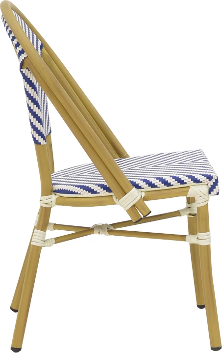 Karrige Uarmin, alumini, tekstilene, ngjyrë natyrale, blu dhe bardhë, 46x57x85cm, 12 copë