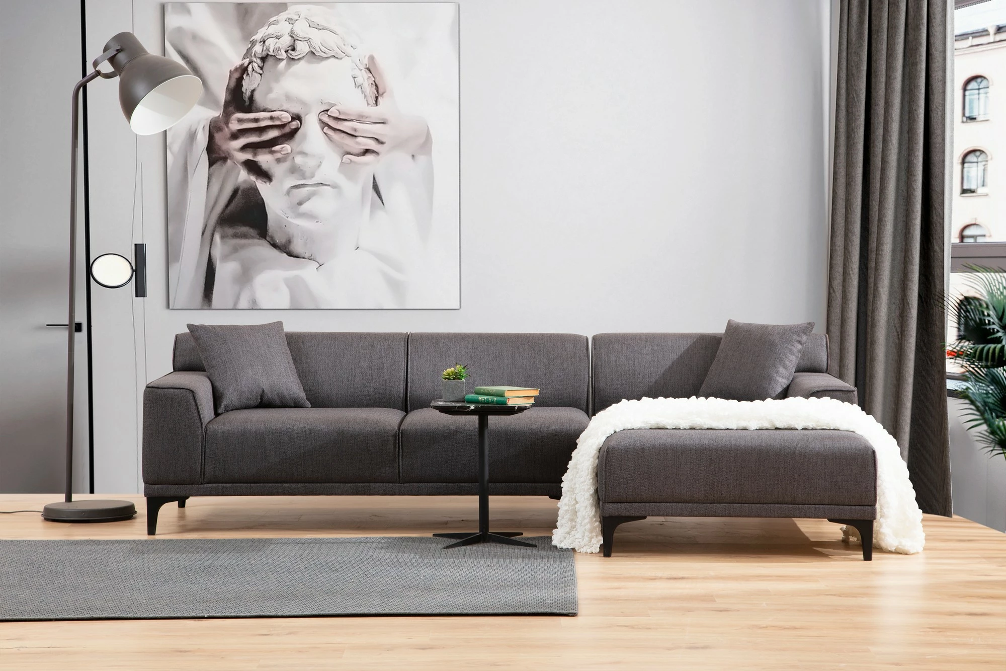 Këndare Petra R, ngjyrë antracit, Atelier del Sofa