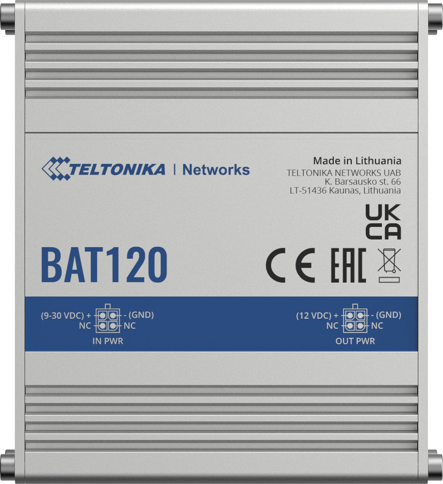 UPS Teltonika BAT120, bateri rezervë DC 22W, Li-Ion 2.3Ah, stainless steel