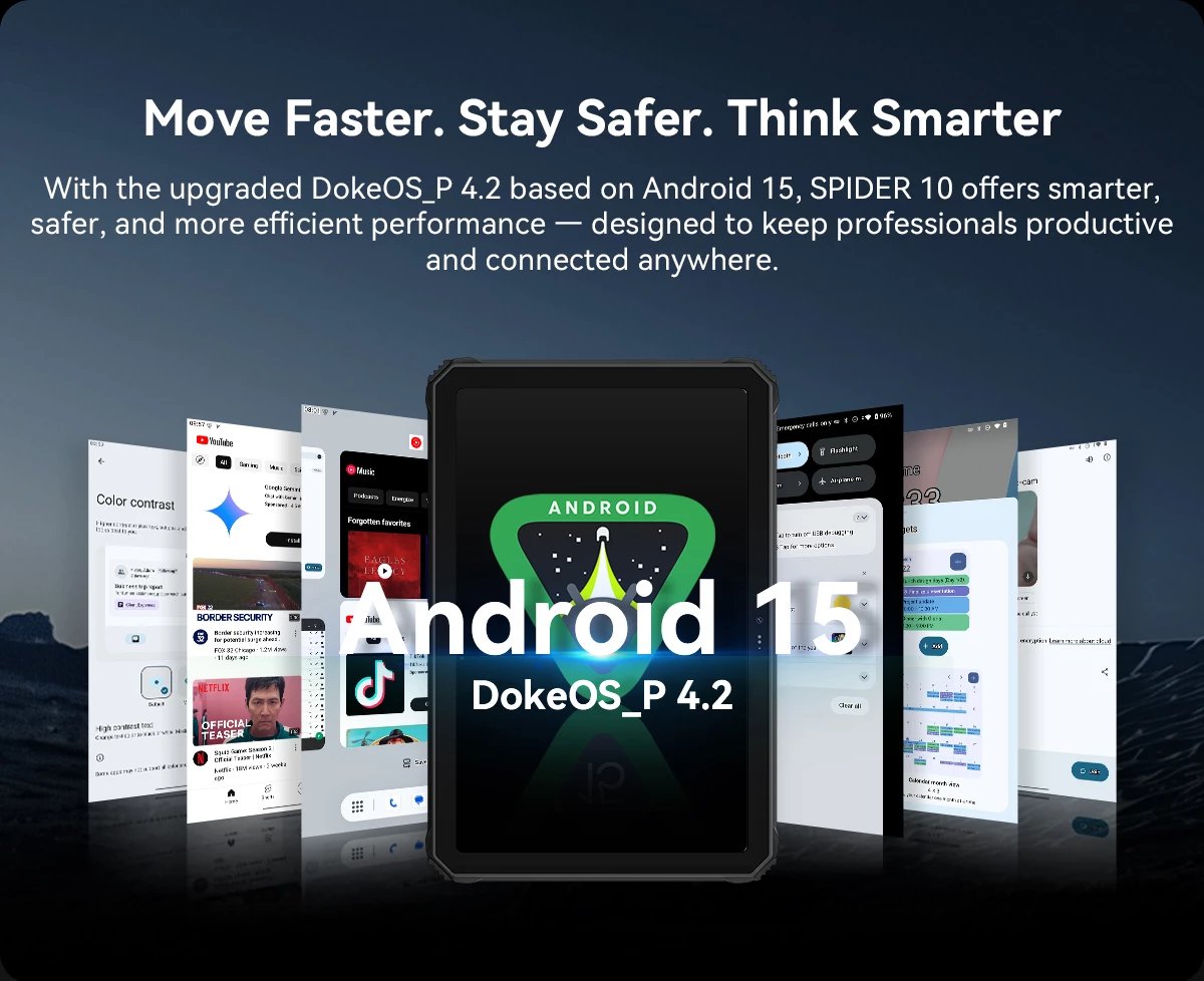 tablet robust Oscal Spider 10 11\" 8GB+256GB 20000mAh IP68/IP69K Android 15, e zezë