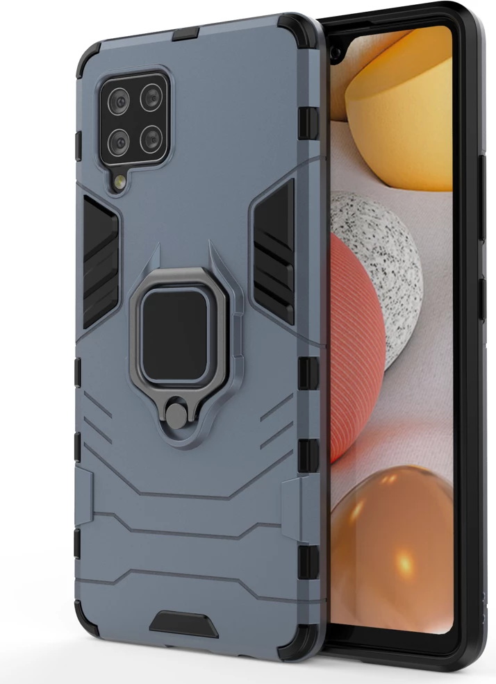 Mbështjellës Hurtel Ring Armor me këmbë, për Samsung Galaxy A42 5G, Blu