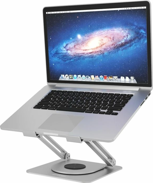 Stativ laptopi ICYBOX IB-NH300-R, deri 17\", rregullueshëm, rrotullim 360°, alumini, argjendtë
