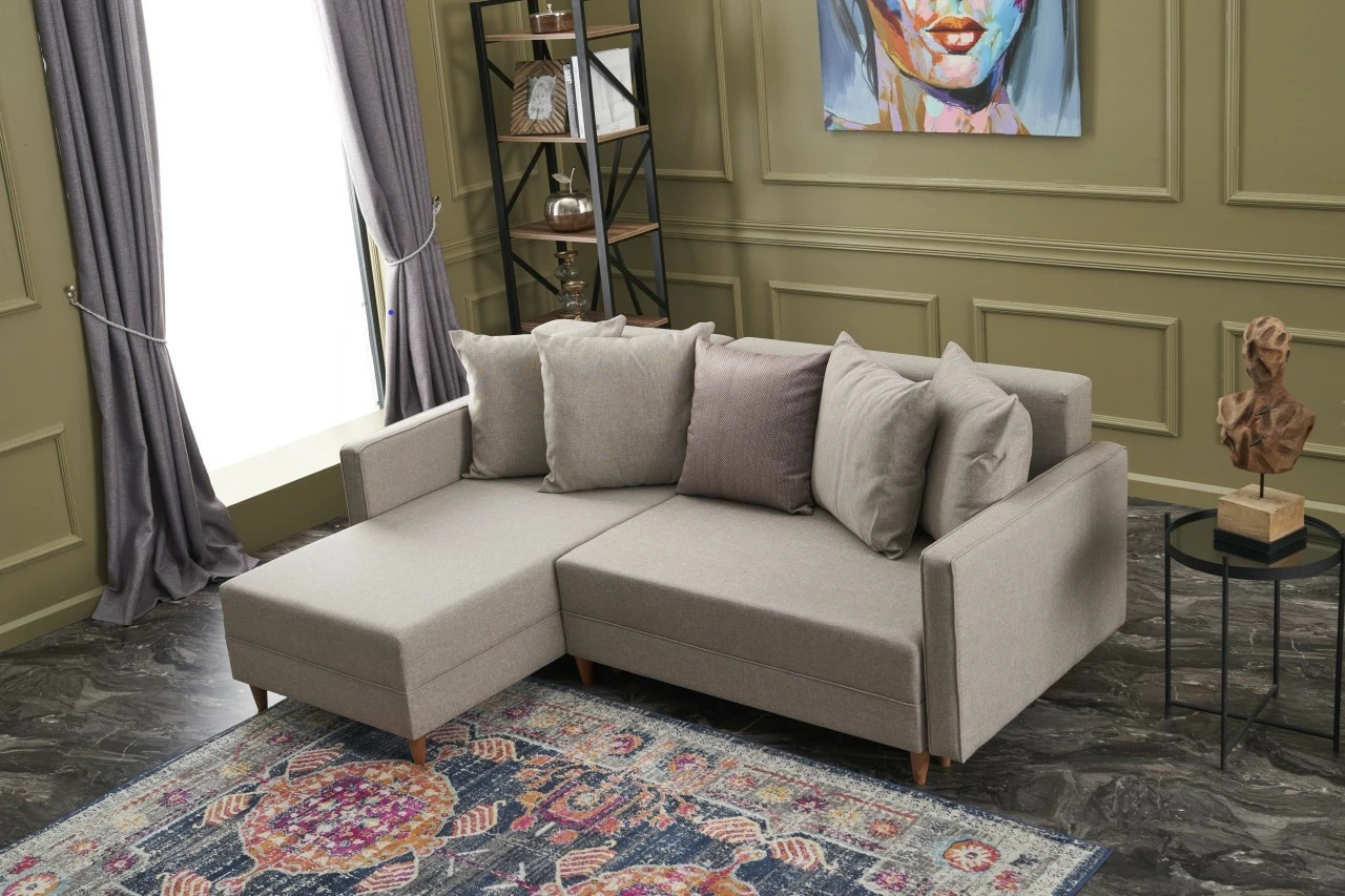 Kënd-sofë krevati Atelier del Sofa, Aydam majtas, krem