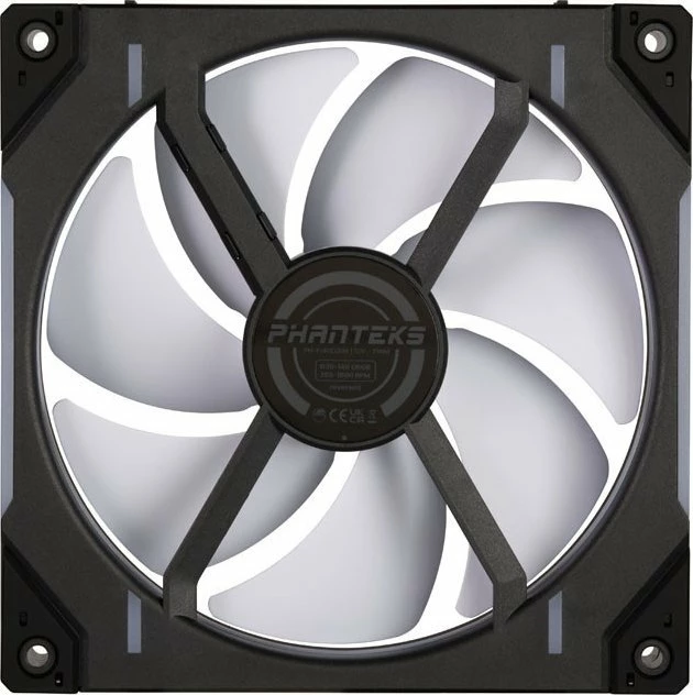 Ventilator PC Phanteks D30-140 PWM D-RGB 140 mm Reverse, zi/bardhë, 3 copë