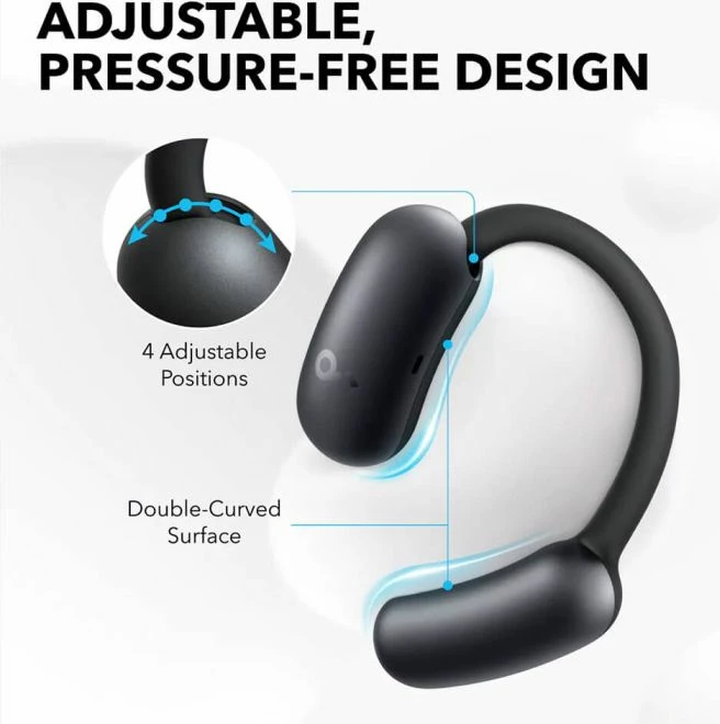 Kufje ANKER Soundcore AeroFit 2, open-ear, Hi-Res LDAC, 42h me kuti karikimi, wireless charging, IP55, të zeza