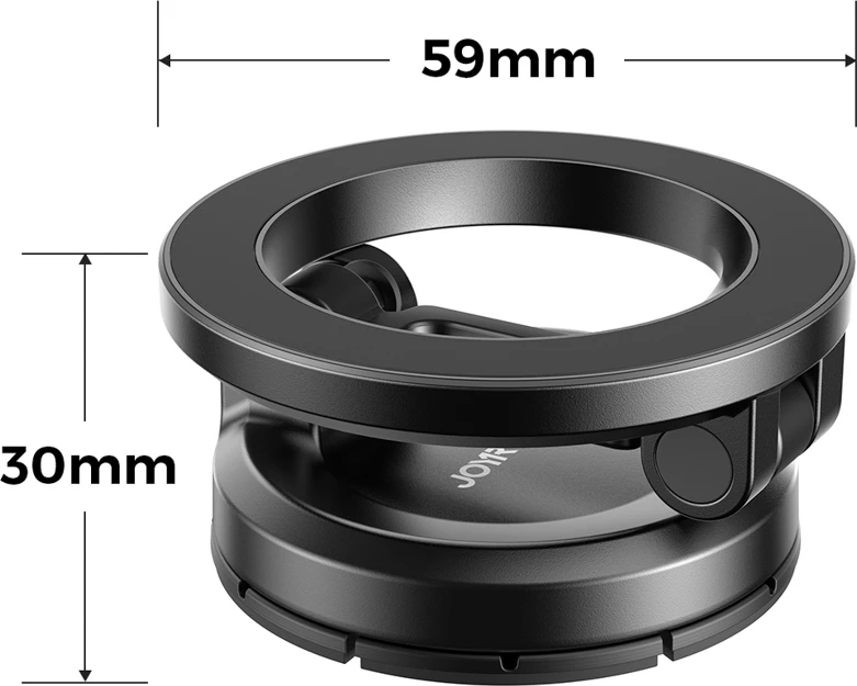 Mbajtës magnetik për panel makine Joyroom JR-ZS505, kompatibil me MagSafe, rrotullim 360°, ngjitje 3M + gotë thithëse, për telefona 4.7-7.0 inç, e zezë