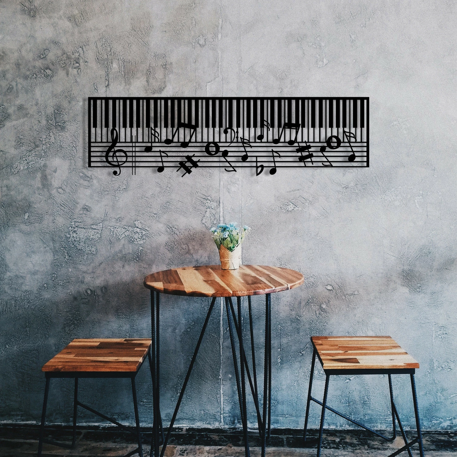 Aksesor dekorativ metalik për mur, piano, Wallity - M121