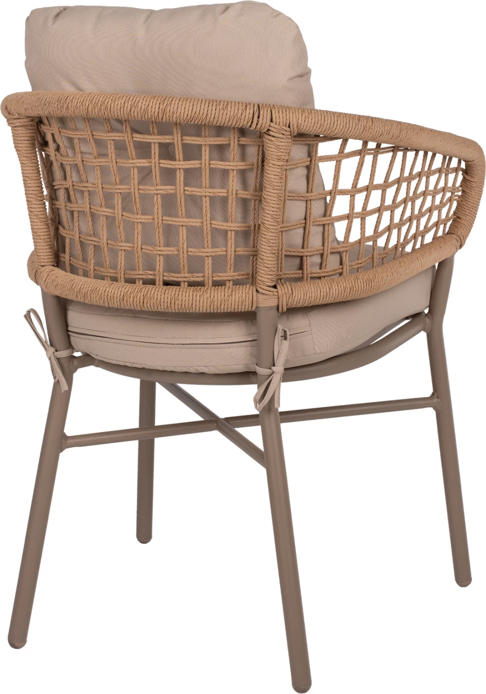Karrige alumini mocha profesionale rattan & jastëkë bezhë FH5863.02 60x56x84 cm