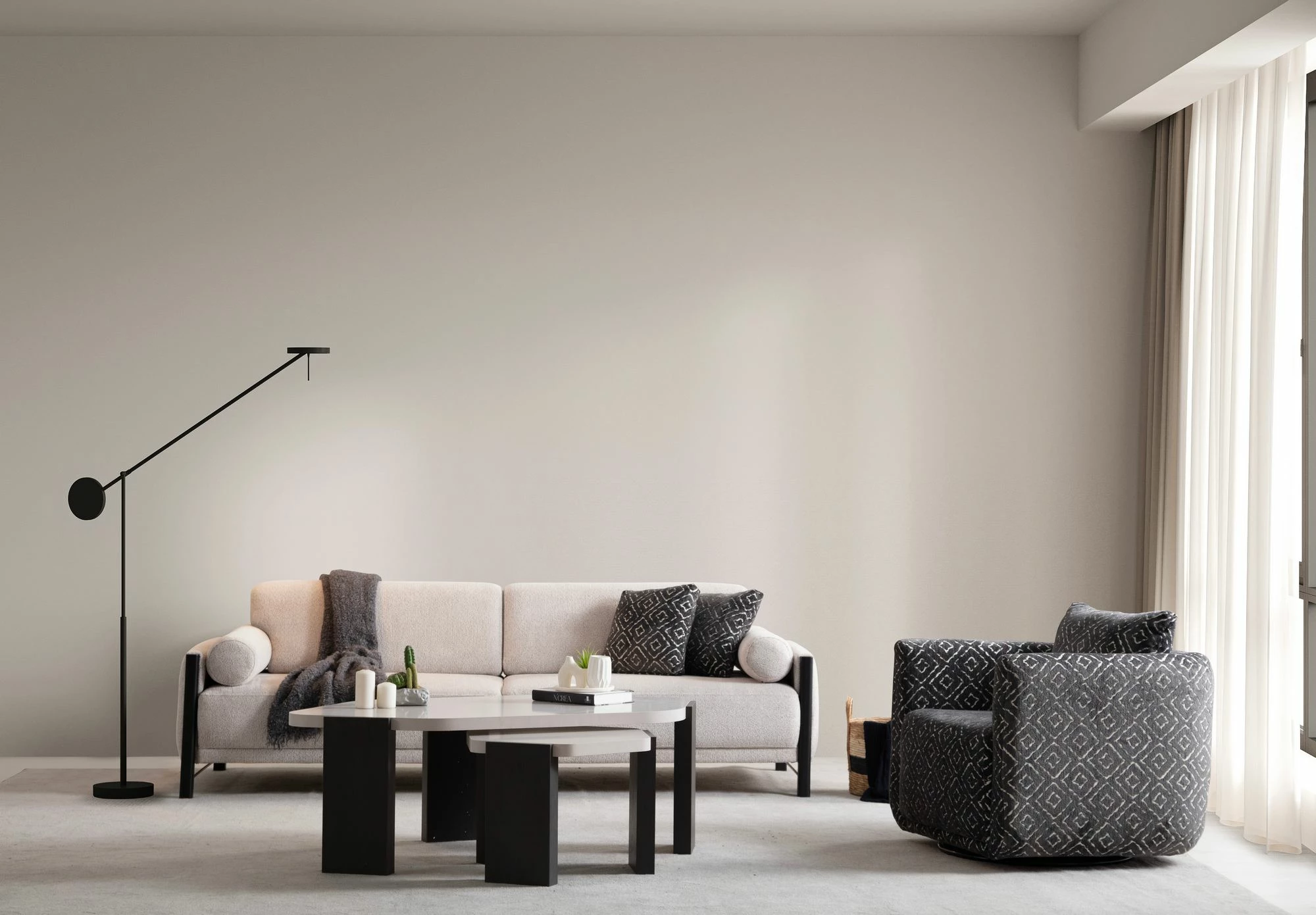 Divan treshe Nora, bezhë, Atelier del Sofa