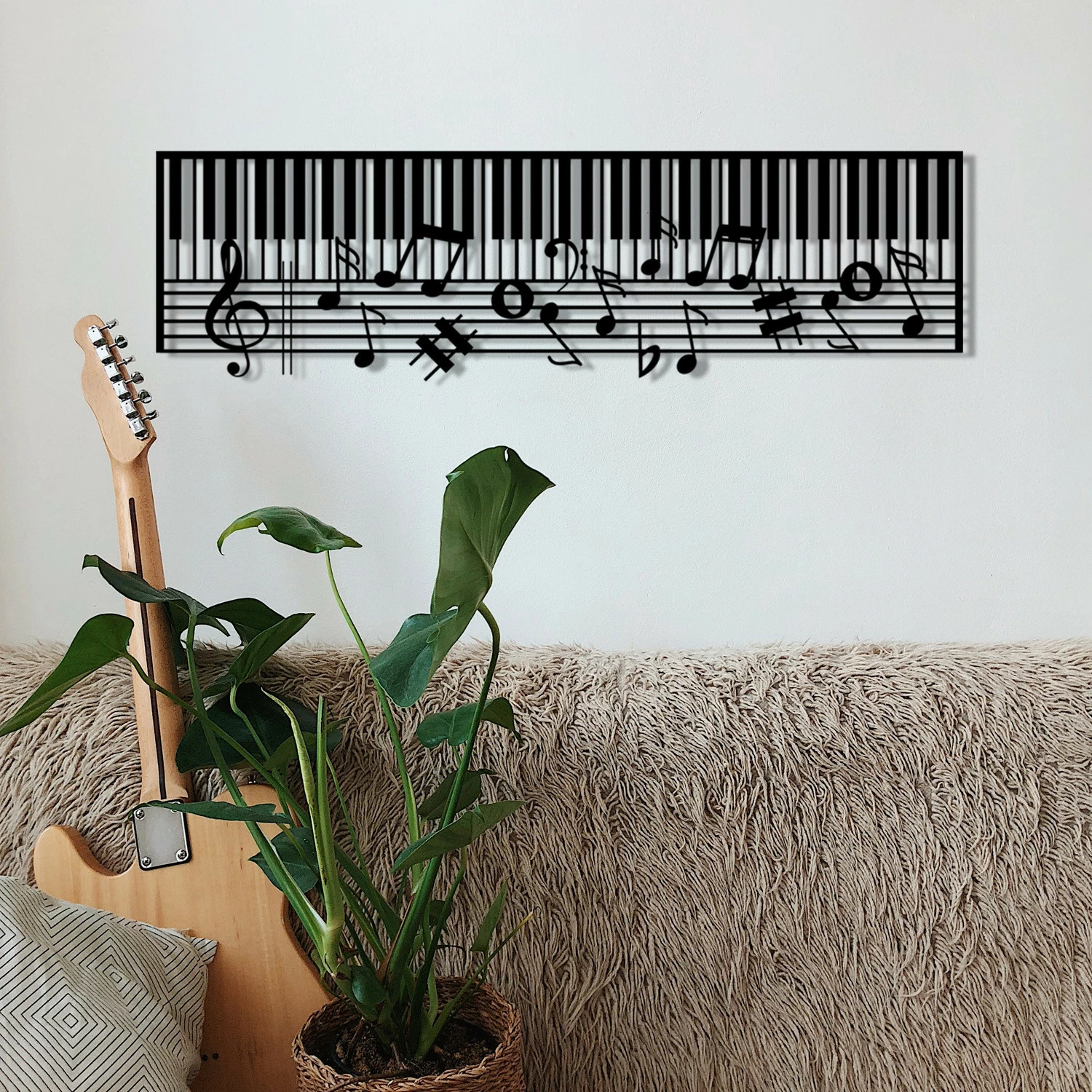 Aksesor dekorativ metalik për mur, piano, Wallity - M121