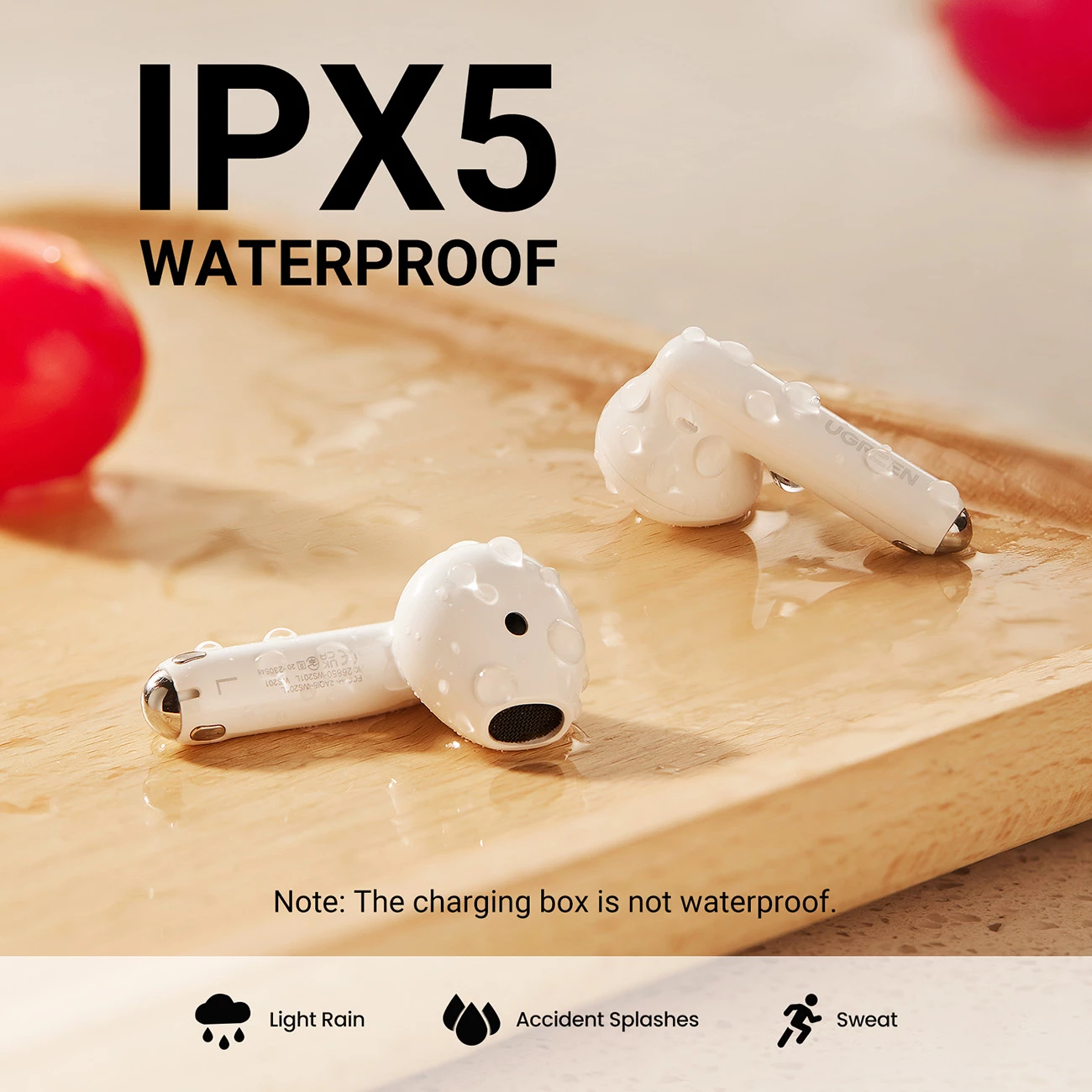 Kufje wireless Ugreen HiTune H5 WS201, TWS, Bluetooth 5.3, 400 mAh, të bardha