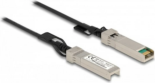 Kabllo Twinax DeLOCK SFP+ në SFP+, 1 m, 10 Gbit/s, e zezë/argjend