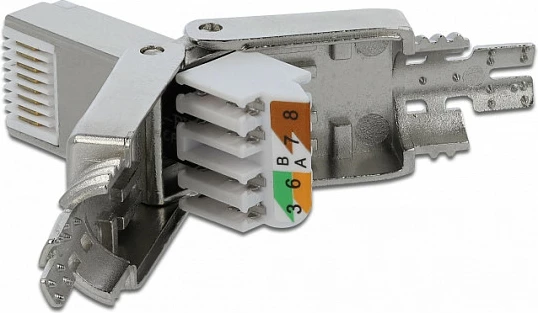 Konektor RJ-45 DeLOCK 86476, Cat6a U/FTP (STP), pa vegla, gri