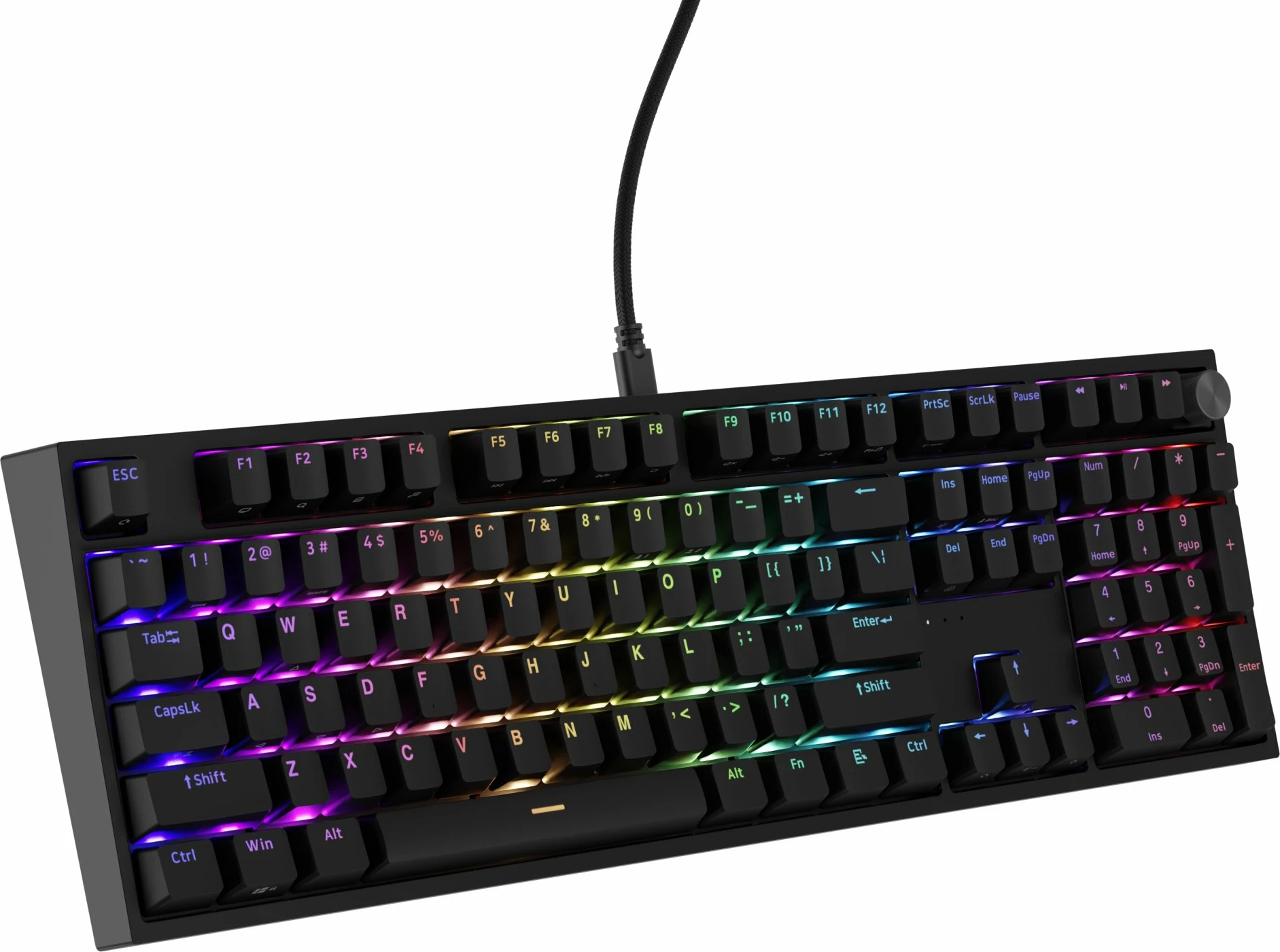 Tastierë mekanike gaming GENESIS Thor 404 NKG-2297, Gateron Yellow Pro, 100% full-size, RGB, USB, US layout, e zezë