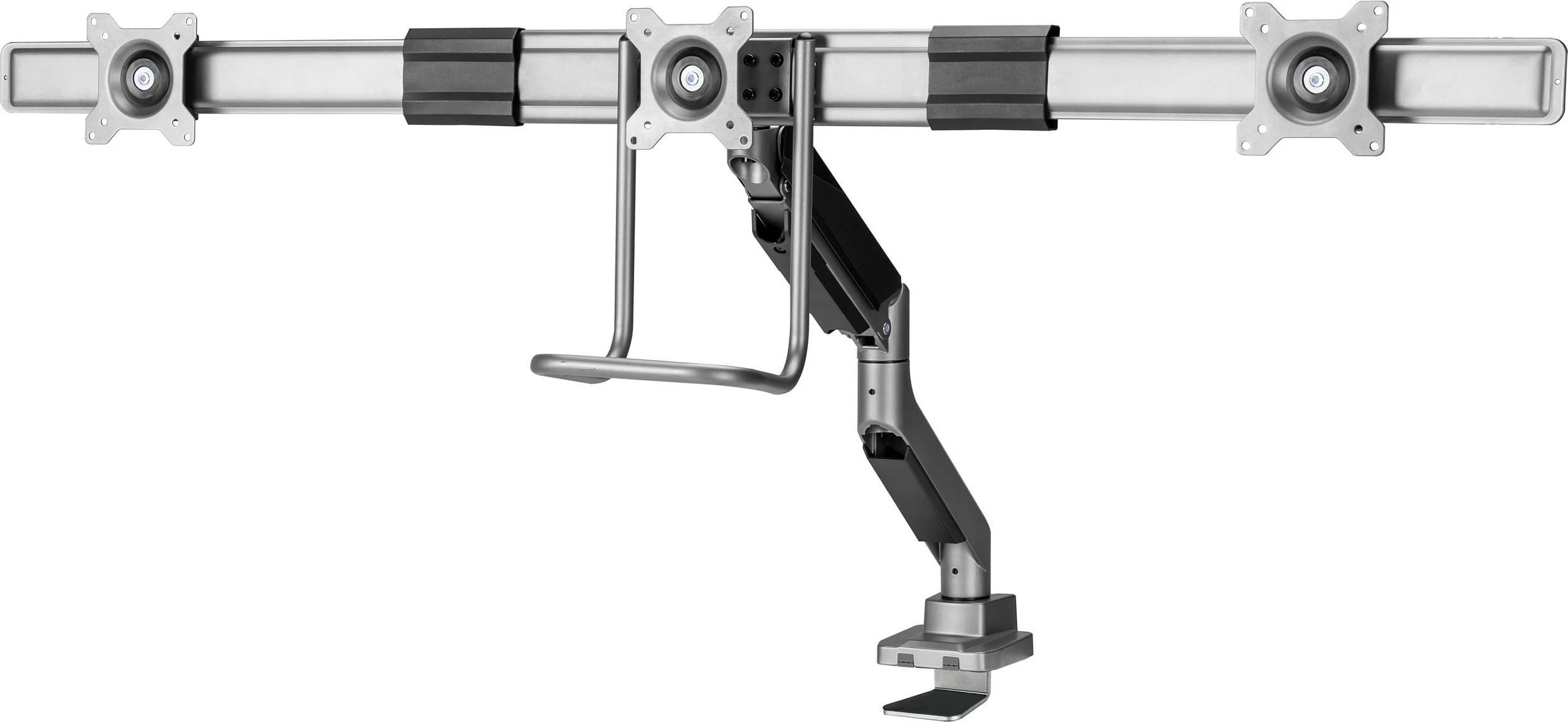Mbajtës tavoline për 3 monitorë Equip 650162, 17"-27", VESA 75x75/100x100, 12 kg, i zi