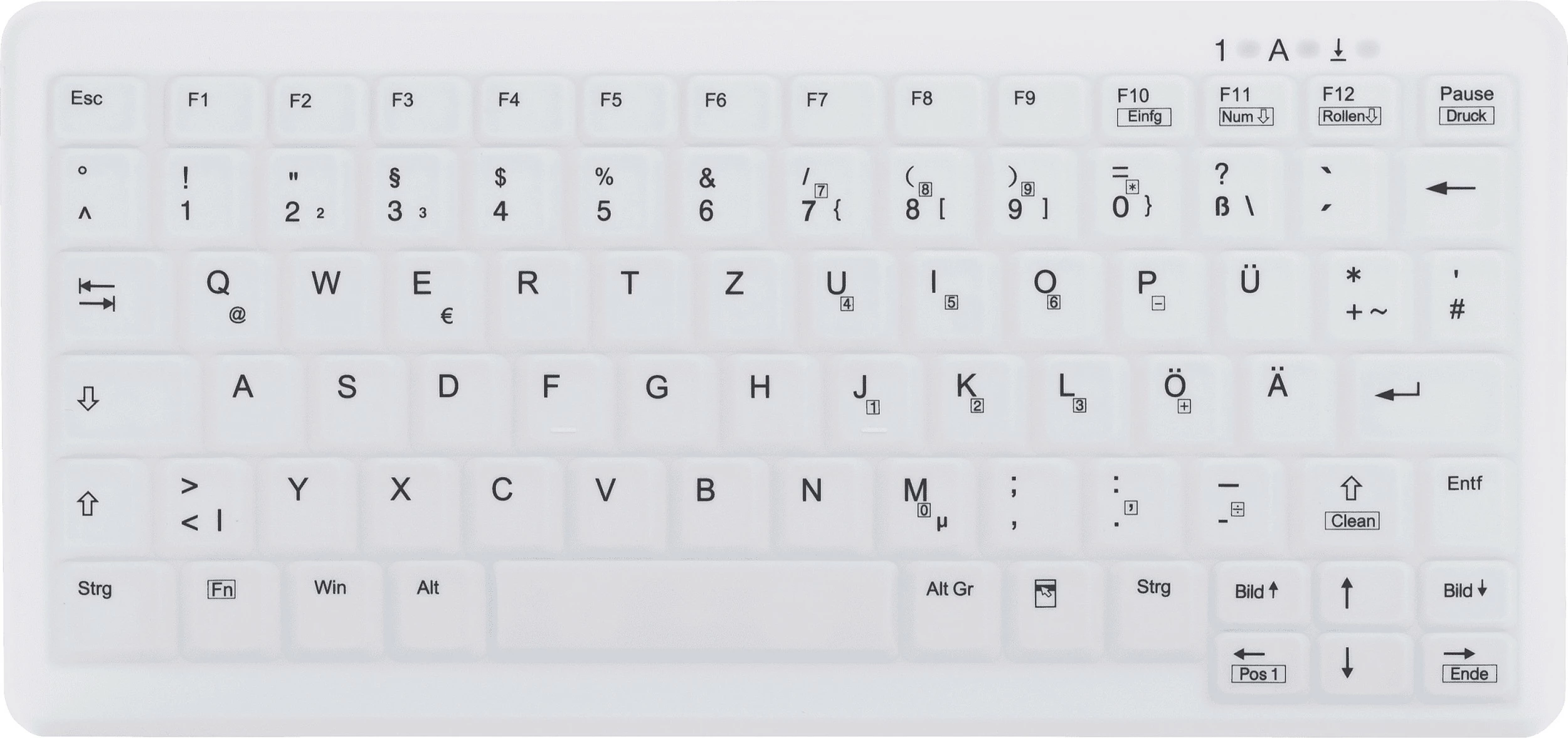 Tastierë Active Key AK-C4110 ClassicClean Medical, USB me kabëll, Mini, QWERTZ (DE), IP68, e bardhë