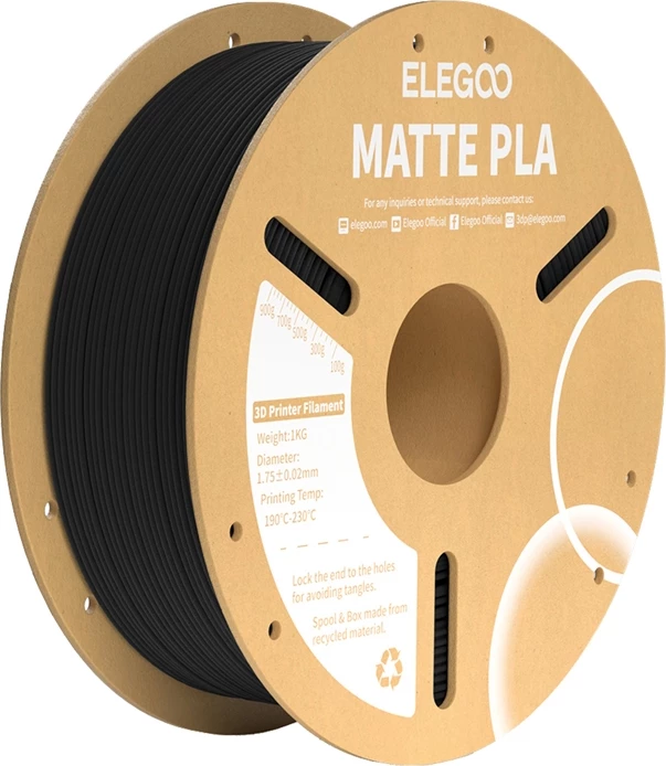 Filament PLA Matte Elegoo 1 kg, 1.75 mm, i zi