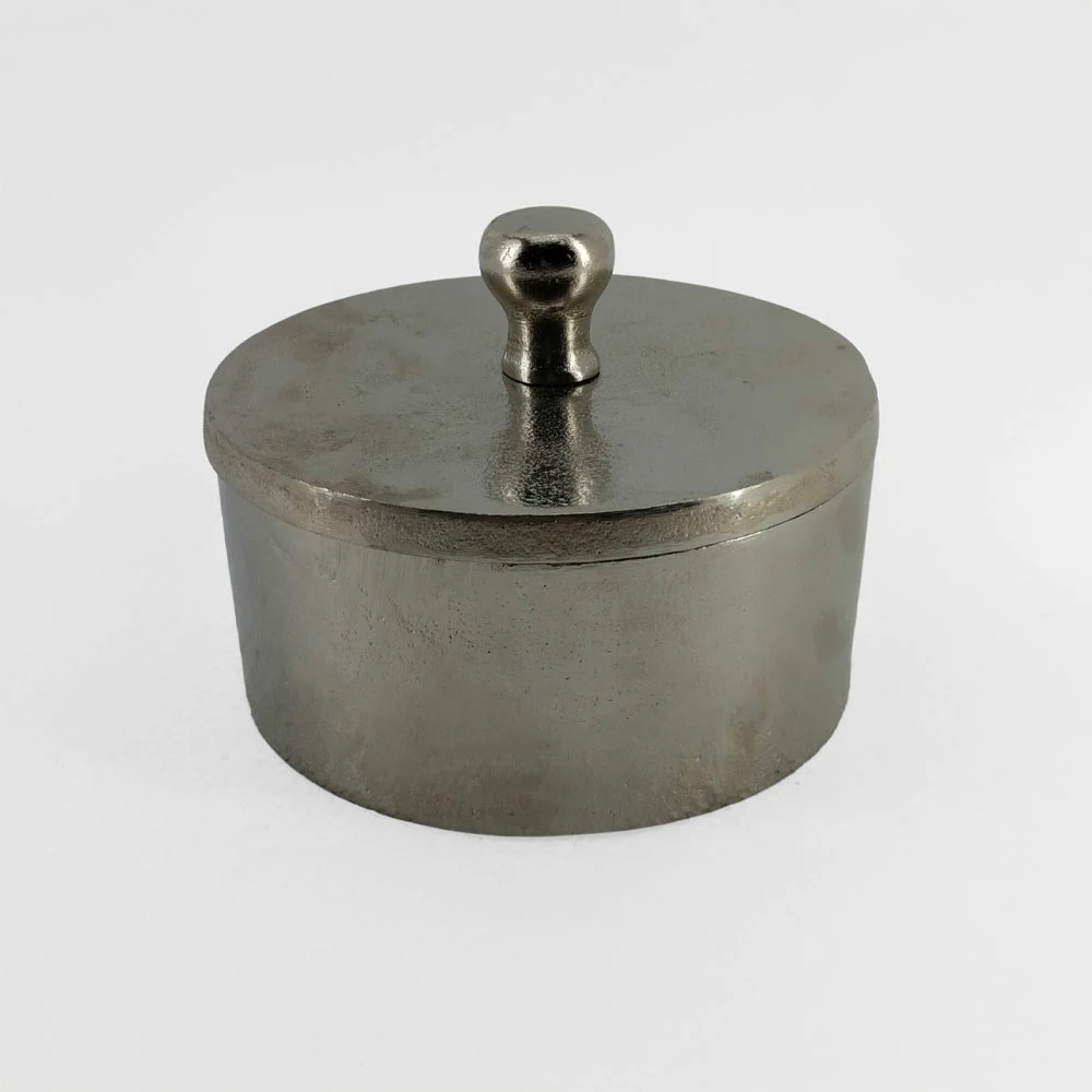 Kuti alumini për ruajtje, argjend, 14x14x10cm