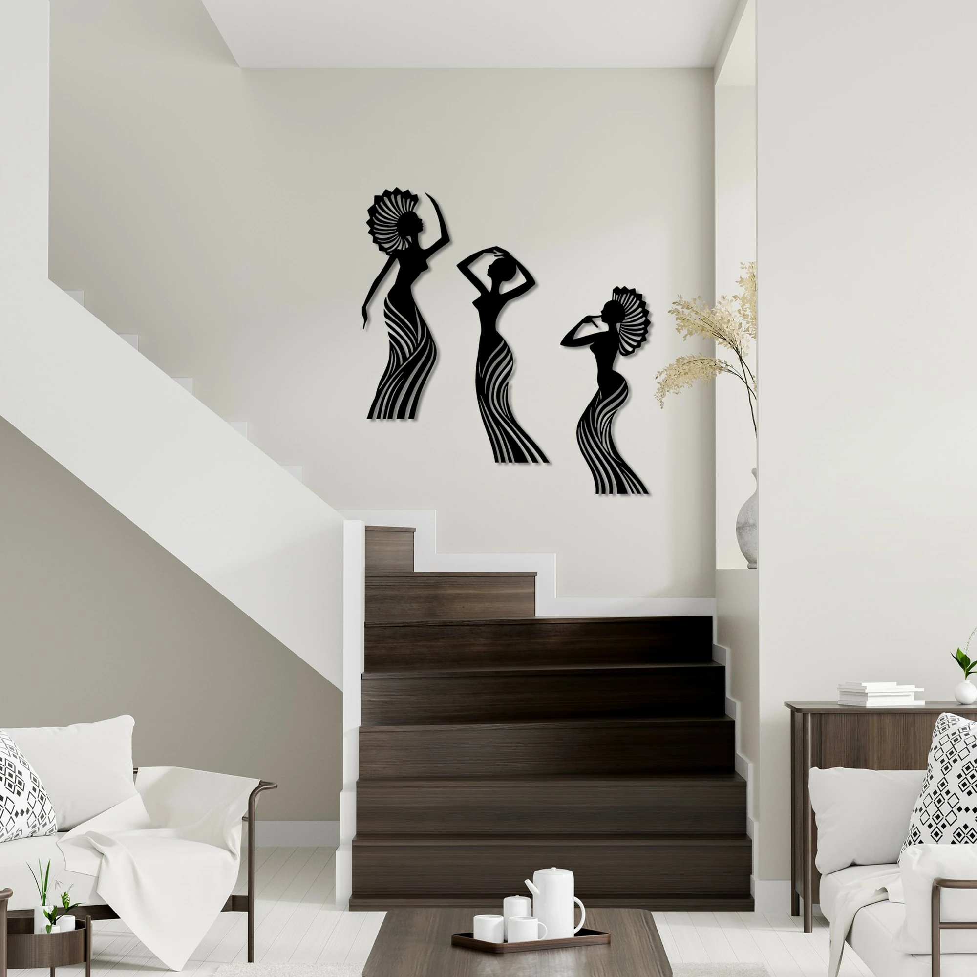 Set dekorativ metalik (3 copë), Wallity, valltare afrikane