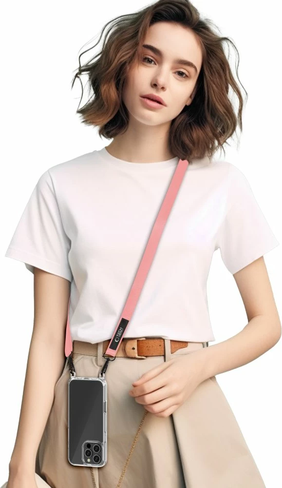 Litar për qafë dhe dorë për celular Tech-Protect C6S Rope Crossbody, rozë, set