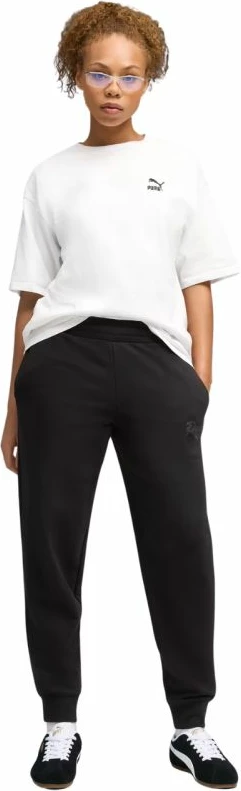 Pantallona sportive Puma ESS Script Comfort femra, të zeza