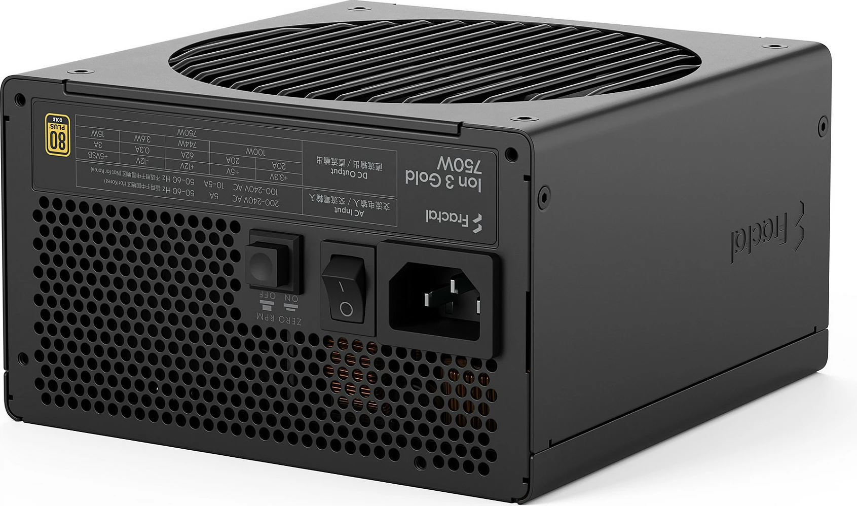 Furnizues rryme Fractal Design Ion 3 Gold 750W, ATX 3.1, fully modular, 80 PLUS Gold, i zi