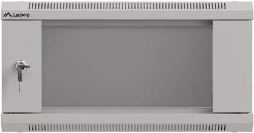 Kabinet rack LANBERG 19" 4U 540x350 mm, derë xhami, gri
