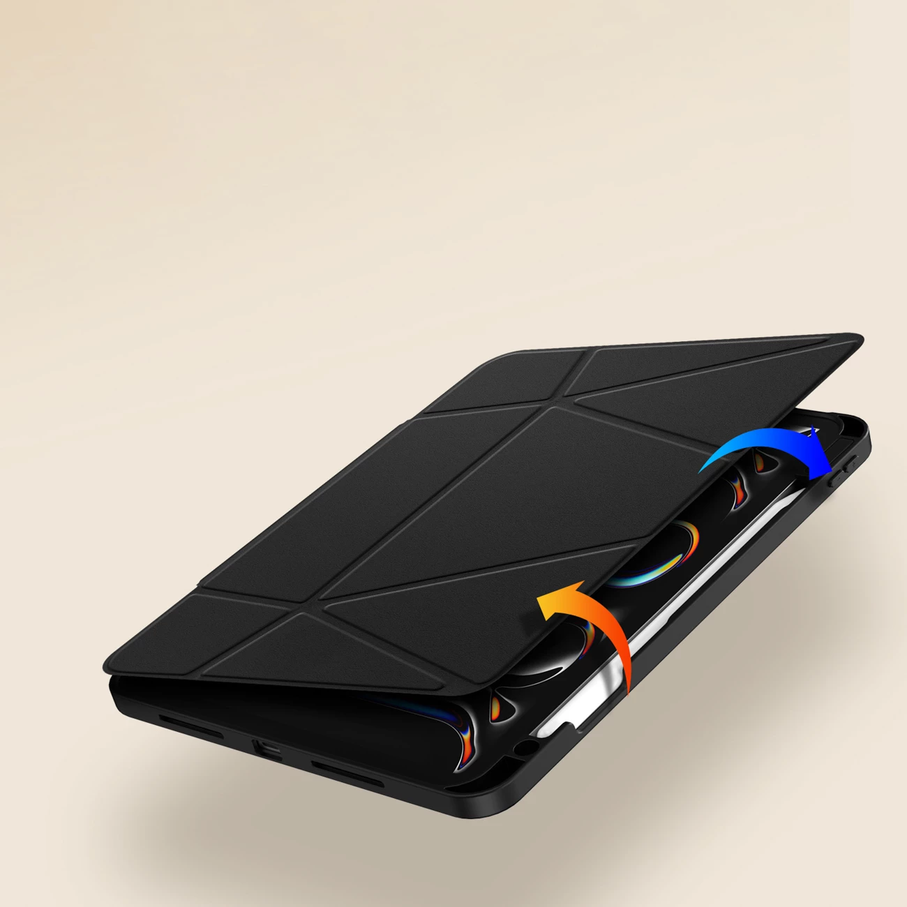 Mbështjellës Dux Ducis Vers për iPad Pro 11\" (2024/2025), me stendë, mbajtës Apple Pencil, auto wake/sleep, i zi