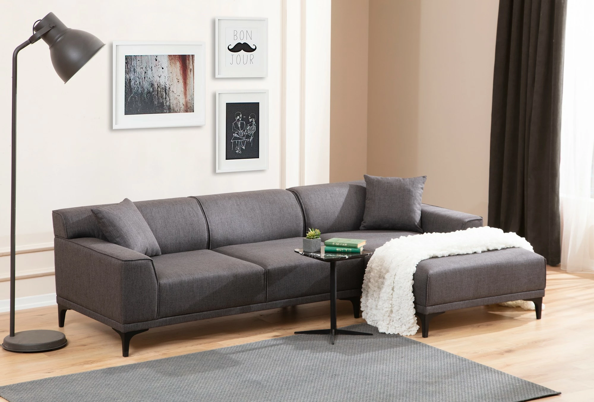 Këndare Petra R, ngjyrë antracit, Atelier del Sofa