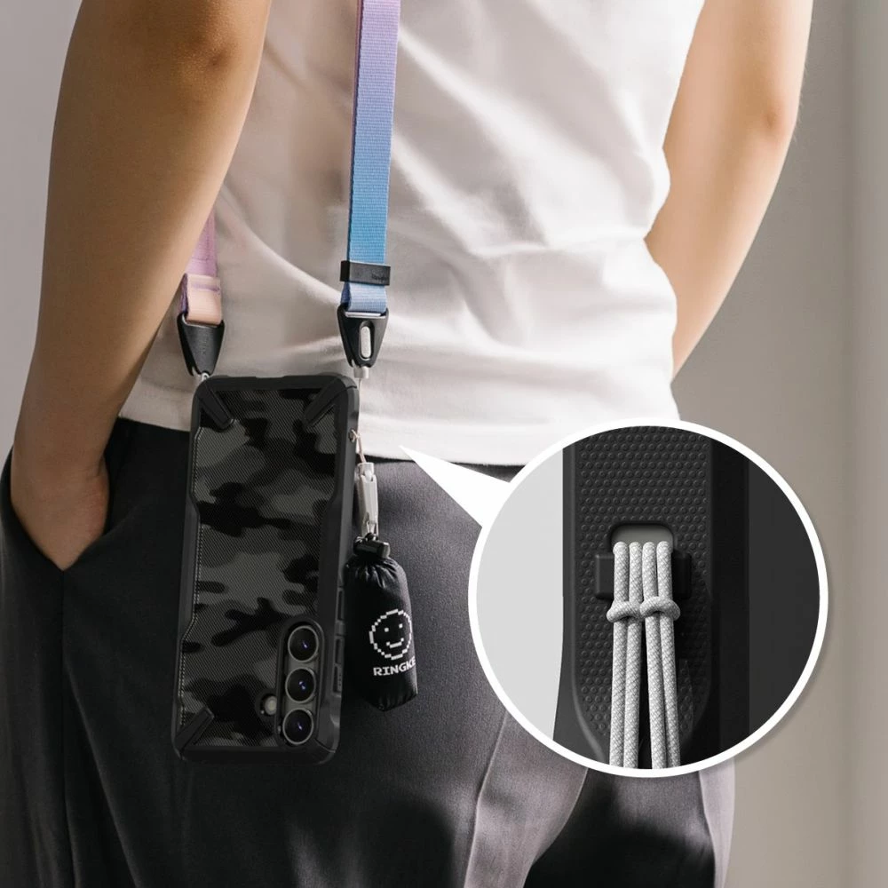 Mbështjellës Ringke Fusion X për Samsung Galaxy S25+, Black Camo