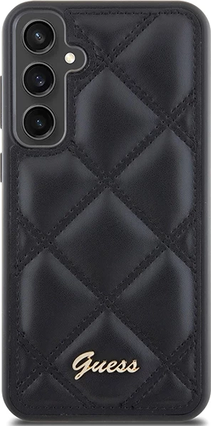 Mbështjellës Guess Quilted Metal Logo për Samsung Galaxy S23 FE, i zi