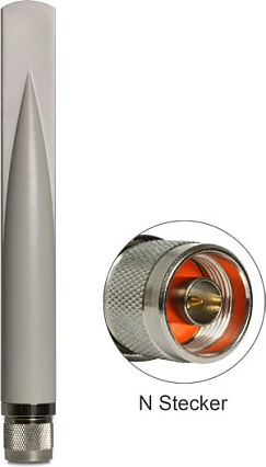 Antena Wi‑Fi DeLOCK 88452, 2.5 dBi, 2.4-2.5 GHz, N-type male, omni, gri