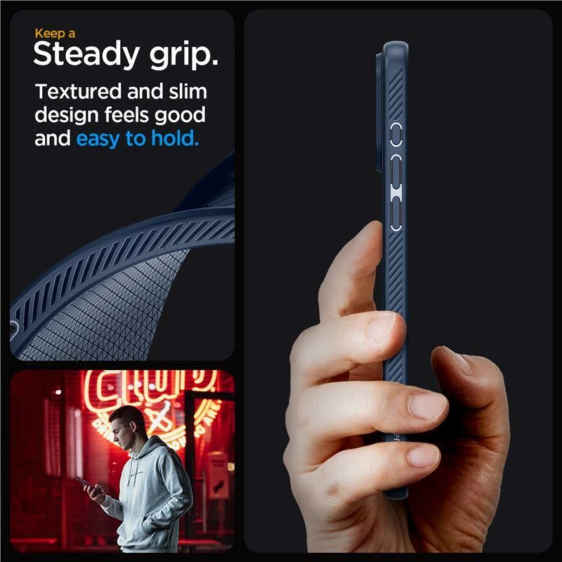 Mbështjellës Spigen Liquid Air për iPhone 15 Pro Max, Blu