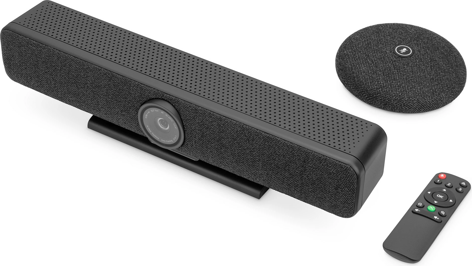 Video bar Digitus 4K All-In-One Pro, 8MP, mikrofon, altoparlant, e zezë/gri