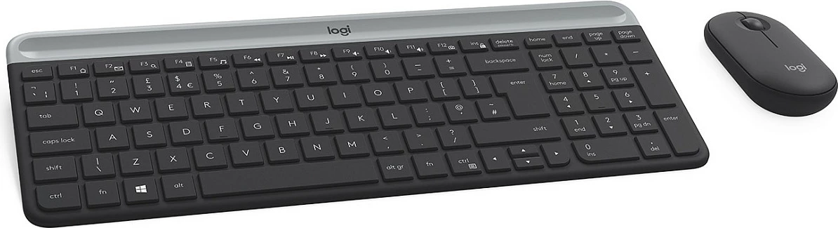 Set tastierë dhe maus wireless Logitech Slim, i zi