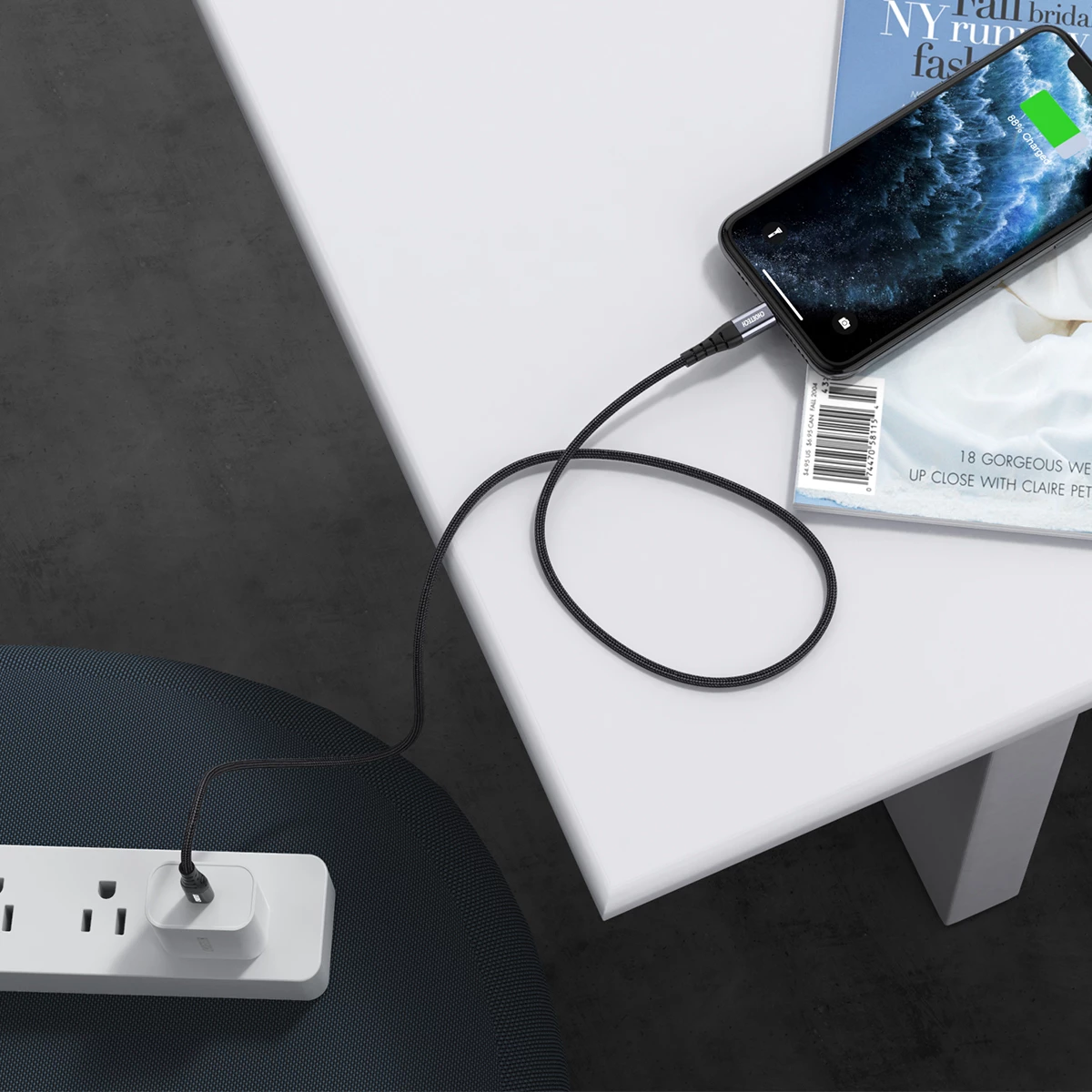 Kabllo Choetech IP0039 USB-C në Lightning, 1.2m, e zezë