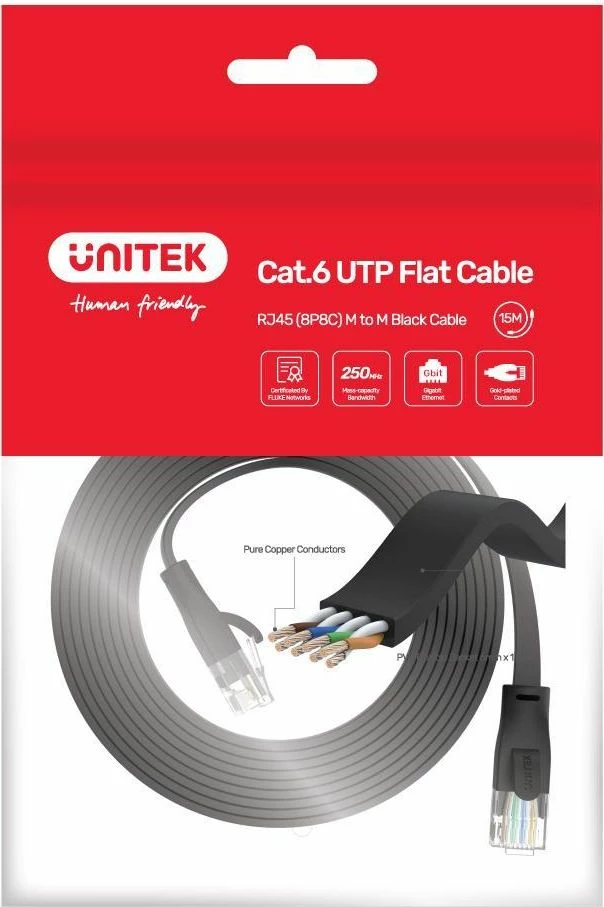 Kabl rrjeti Unitek Patchcord Cat6 U/UTP 5 m RJ-45 RJ-45 C1812GBK, e zezë